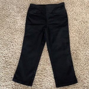 Black cotton ankle pants